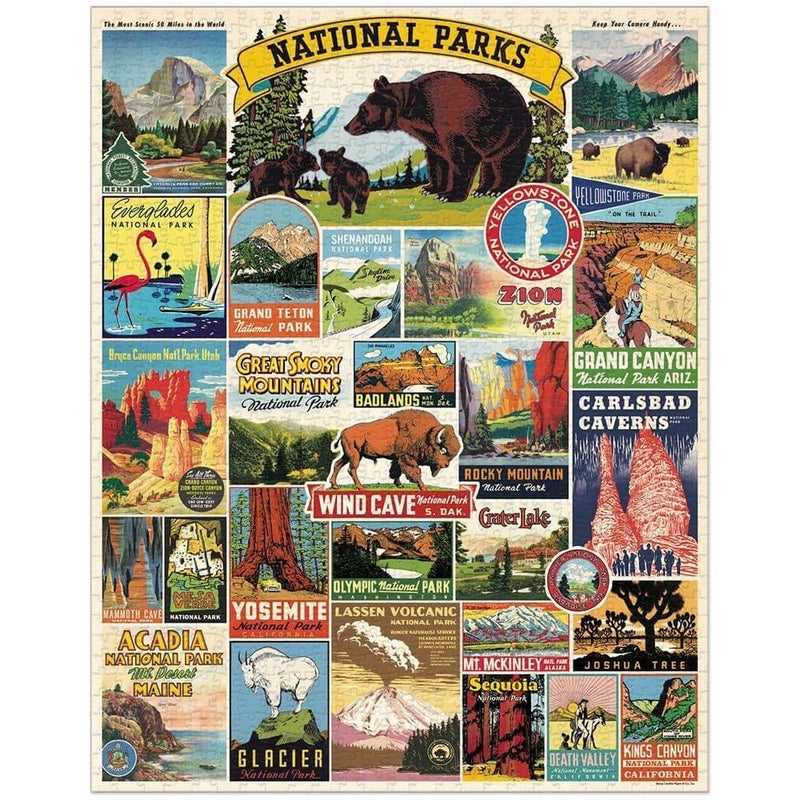 CAVANILLI & CO. Cavallini Papers & Co. National Parks 1,000 Piece Puzzle, Multi - Image 2